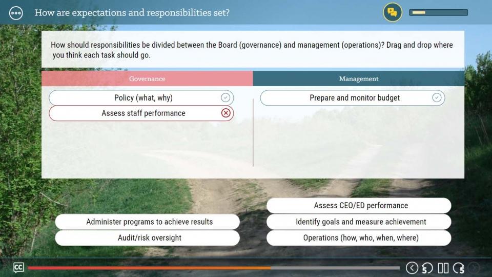 Governance Essentials Course Screen Shot