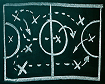 Image of a coaching aid displaying player positions